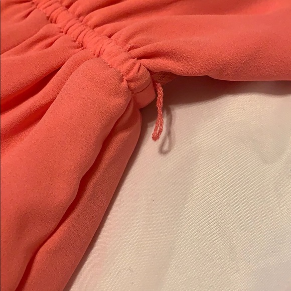 Coral Chiffon Dress with Sheer Back - Picture 3 of 5